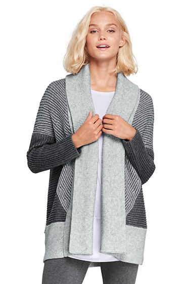 Women's Pitched Hem Shawl Cardigan Sweater from Lands' End